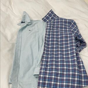 Vineyard Vines Boys Button-Downs - Light Green Check & Blue Plaid